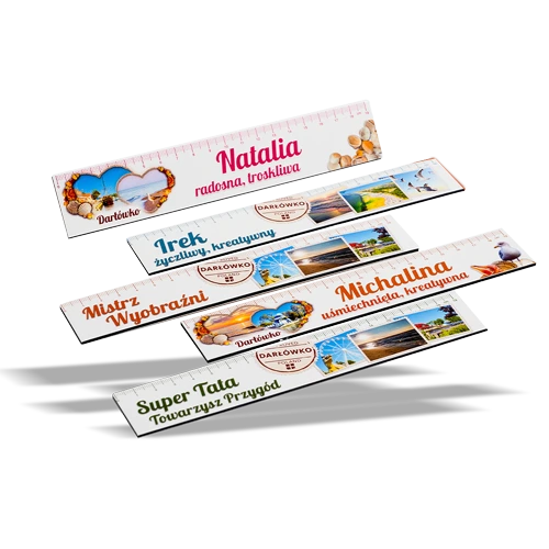 imienne zakładki do książek w formie linijki